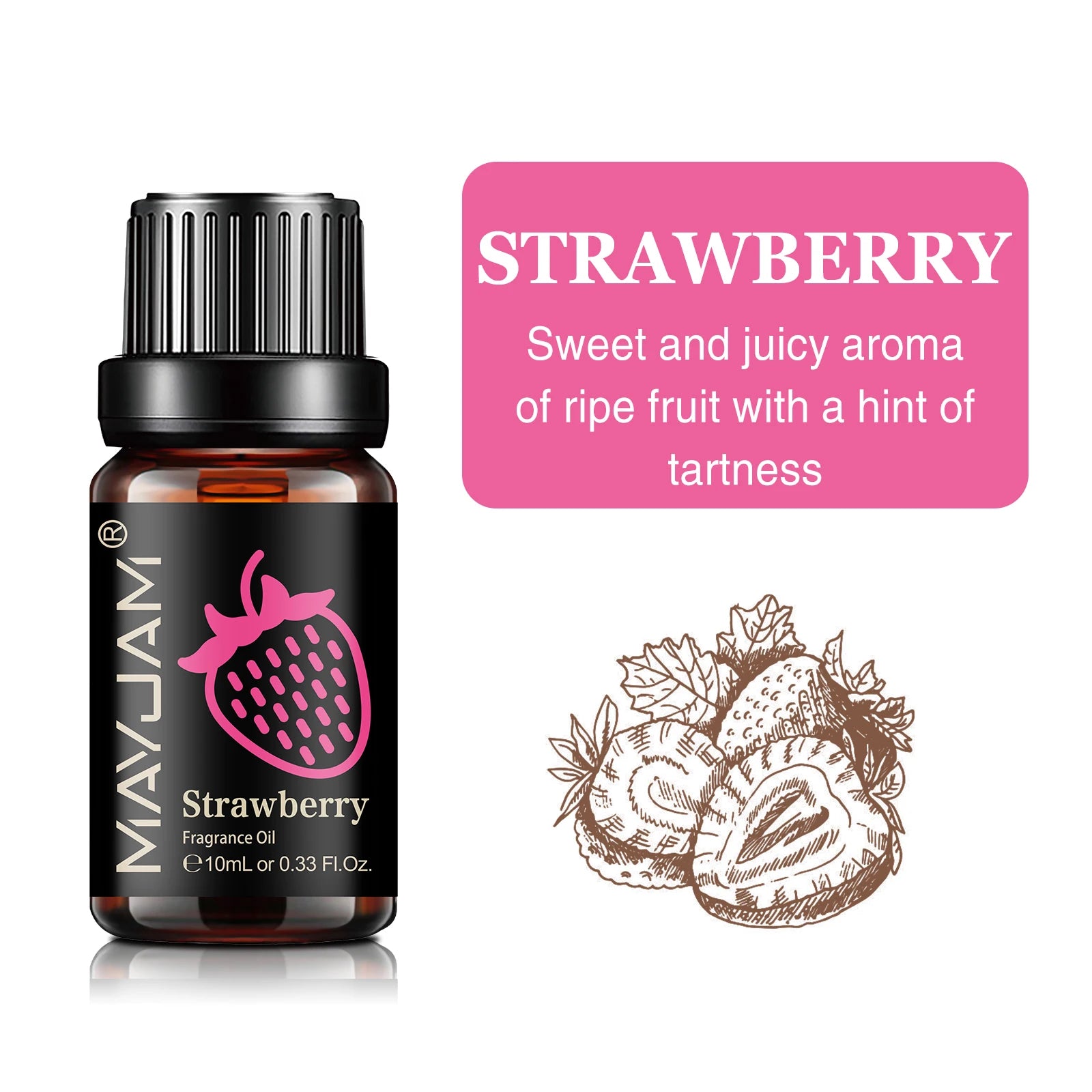 10ML Strawberry Fruit Fragrance Essential Oil for Diffuser Apple Mango Pineapple Watermelon Grape Passion Fruit Coconut Oil