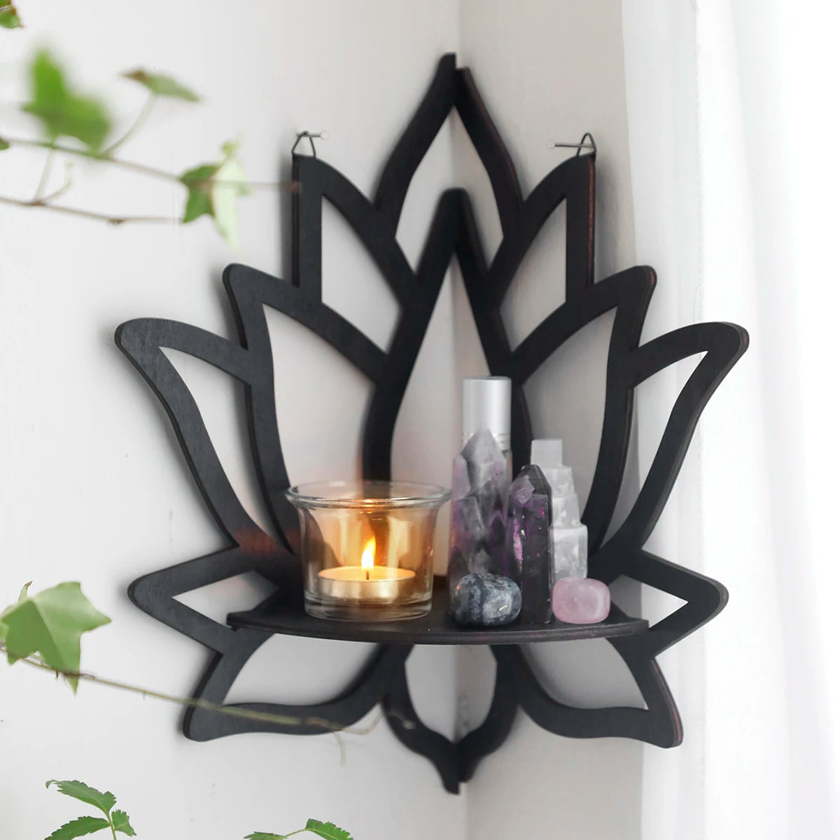 Butterfly Crystal Corner Shelf Crystal Shelf Display Wooden Wall Shelves Crystal Holder Shelves Stands Christmas Home Decor
